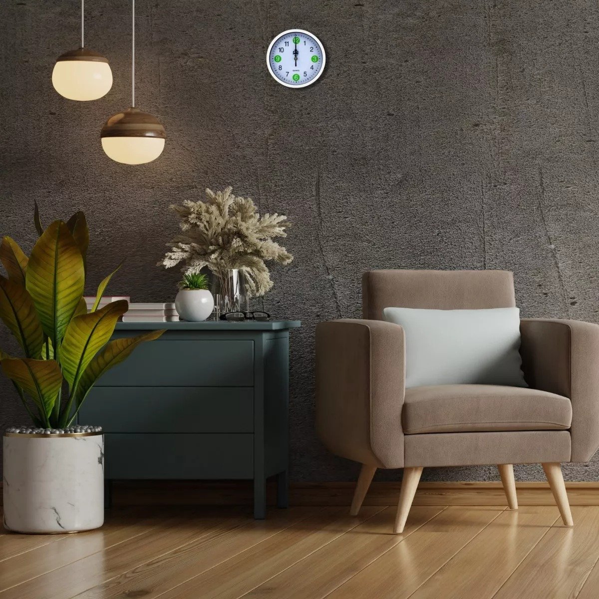 Relógio De Parede Silencioso Decorativo Analógico Redondo - Imagem 3